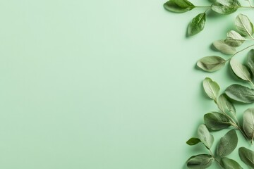 Poster - minimalistic flat-lay composition of perfectly arranged set of fresh ingredients on neutral solid background with ample