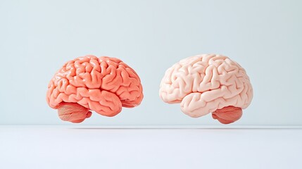 Poster - side-by-side comparison of healthy and overwhelmed brain visually depicting stress and balance in psychology