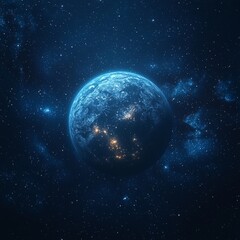 Poster - deep within the cosmos, a planet nestled in a cosmic scene with cosmic rays