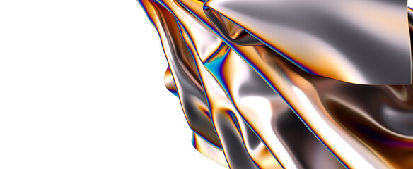 Poster - metallic fabric with a rainbow sheen abstract art