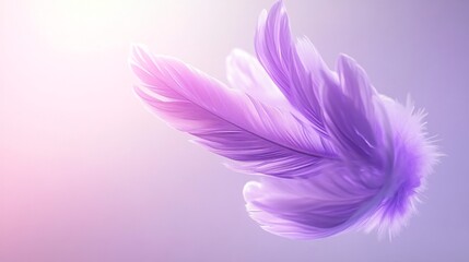 Aufkleber - Delicate purple feathers float gracefully, creating a serene and whimsical atmosphere.