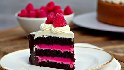 Wall Mural - a chocolate cake with strawberries is very tasty.