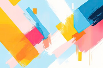 Poster - vibrant abstract design featuring captivating color palette that utilizes various geometric shapes to create eye-catching