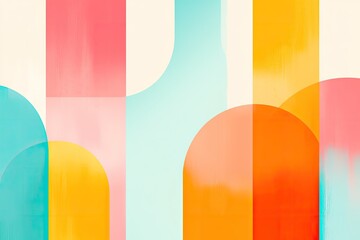 Poster - vibrant abstract design featuring captivating color palette that utilizes various geometric shapes to create eye-catching