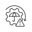© Bezvershenko - Risk management, icon in line design. Risk management, risk, mitigation, strategy, finance, business, security on white background vector. Risk management editable stroke icon