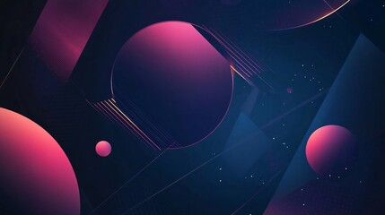 Aufkleber - An abstract design featuring vibrant pink and purple spheres against a dark backdrop, evoking a sense of depth and modernity.