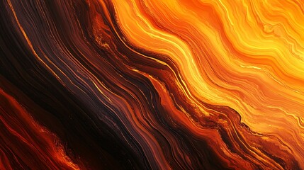 Aufkleber - Abstract orange and black swirling patterns create a vibrant and dynamic background.