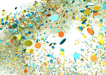 Poster - Colorful Confetti and Ribbons Falling