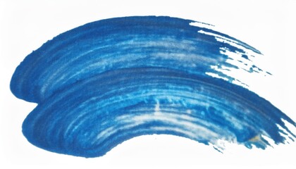 Aufkleber - vibrant blue brushstroke on white background for creative design, abstract texture for art projects, branding, or modern visuals