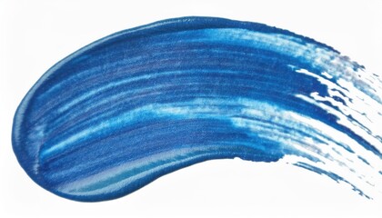 Poster - vibrant blue brushstroke on white background for creative design, abstract texture for art projects, branding, or modern visuals