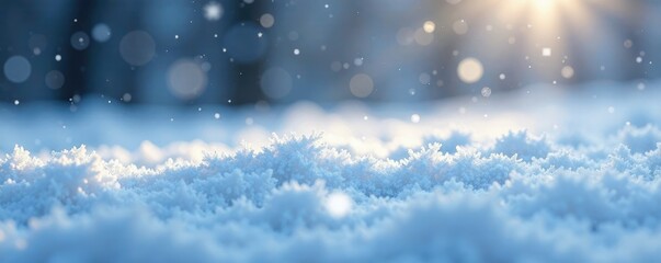 Wall Mural - delicate snowflakes gently settling on a blanket of white, quiet, frosty