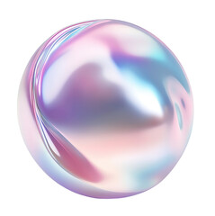 Aufkleber - Shimmering Holographic Sphere: A mesmerizing iridescent sphere shimmers with an ethereal glow, showcasing captivating interplay of light and color. Its smooth.