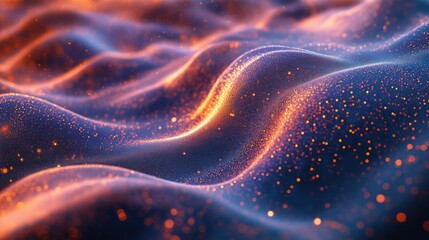 Wall Mural - a blue and orange wave of glitter
