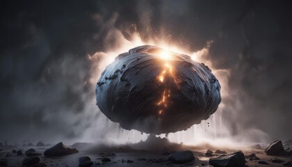 Wall Mural - glowing mist swirling around a mysterious object, mysterious, enigmatic, atmospheric