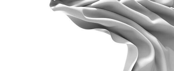 Aufkleber - a close-up abstract photo of white fabric draped and flowing. the image shows the soft, smooth textu