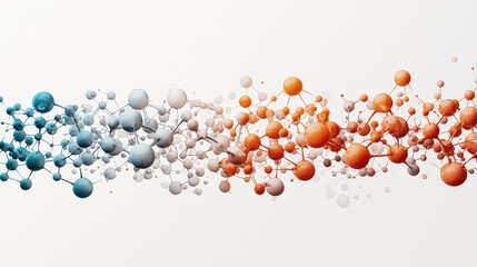 Poster - artistic depiction of interconnected data nodes in blue, gray, and orange colors, representing techn