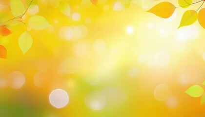 Aufkleber - gentle autumn foliage background with golden bokeh, soft yellow leaves and warm glowing gradient, perfect for seasonal design projects


