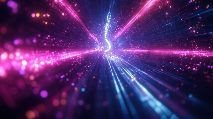 Wall Mural - A colorful, swirling galaxy of lights with a purple and blue streak