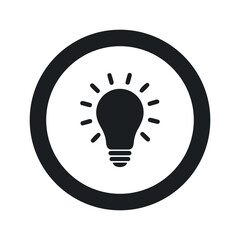 Fototapete - black and white simple light bulb icon logo illustration vector silhouette