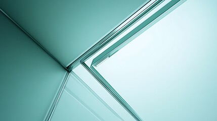 Poster - abstract glass structure modern design teal hues