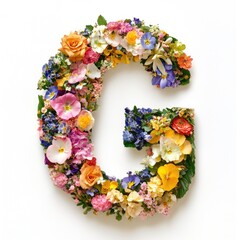 Wall Mural - Colorful Flower Letter G Decoration