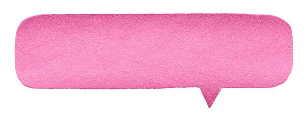 Poster - Pink gradient blank cut out cardboard paper speech bubble with round rounded corners rough edges, copy space for text on transparent png background design element