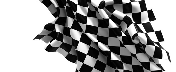 Wall Mural - The checkered flag waves signaling the finish line