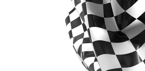 Poster - The checkered flag waves signaling the finish line