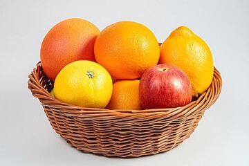 Wall Mural - Colorful Fruit Basket with Oranges, Grapefruit, and Apples