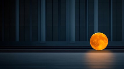 Wall Mural - glowing full moon on dark background - a radiant full moon illuminates a dark, minimalist setting, s