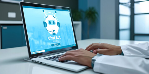 Poster - chatbot software application for brisk online business that automatically reply to customer question