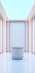 Poster - Modern interior with minimalistic design and natural light illuminating the space.