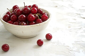 Wall Mural - Fresh Cherries in a Bowl