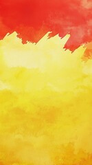 Poster - Blending red and yellow watercolor paints creates a vibrant, textured abstract background, showcasing a dynamic interplay of warm hues that evoke energy and emotion