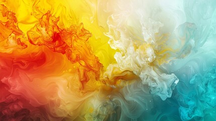 Poster - Brightly colored smoke swirling and billowing, creating mesmerizing abstract patterns and textures. Vibrant displays of color and motion blend seamlessly, evoking a sense of ethereal fantasy