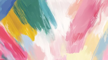 Poster - Wide brushstrokes in a spectrum of colors create a vibrant and dynamic abstract painting, enhancing backgrounds and artistic projects with rich texture and modern design elements