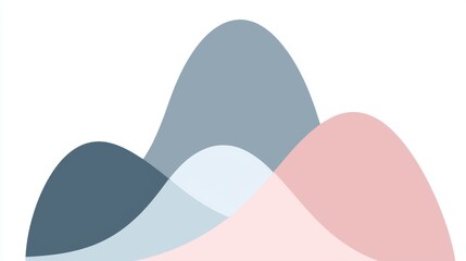 Poster - Pastel colored wavy shapes are overlapping, creating an abstract and modern background with a sense of fluidity and dynamism, suitable for various design projects