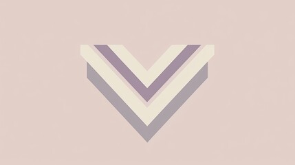 Poster - Beige and lavender stripes creating a stylish v-shaped chevron pattern, forming an elegant and modern design against a solid color background, enhancing visual appeal and sophistication