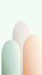 Poster - soft pastel-colored rounded shapes create a calming and minimalist abstract background, suitable for