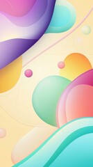Poster - Pastel-colored abstract background featuring overlapping shapes and lines that create a dynamic and visually appealing composition, suitable for various design projects