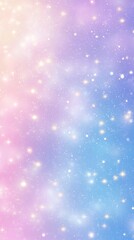 Poster - Magical pastel colors blend seamlessly in a fantasy galaxy background, creating a dreamy and ethereal atmosphere with sparkling stars scattered across the canvas
