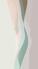 Poster - Soft pastel colors blend together in wavy stripes, creating a calming and elegant abstract background design suitable for various creative projects