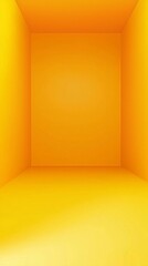 Poster - Vibrant orange room featuring bright walls and a luminous floor, creating a spacious and inviting atmosphere perfect for displaying products or innovative concepts