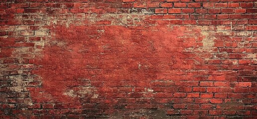 Aufkleber - Red Brick Wall Texture Background: Grunge Vintage Aged Weathered Surface