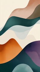 Poster - Smooth, flowing shapes in a variety of colors create a visually appealing abstract background, perfect for modern and contemporary design projects