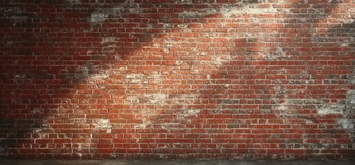 Poster - Red Brick Wall Texture Background with Aged and Weathered Surface