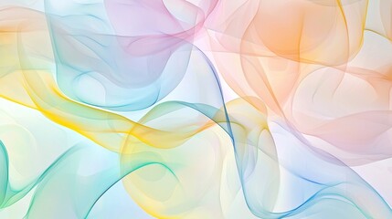 Poster - Soft pastel hues blend seamlessly in a mesmerizing display of flowing abstract waves, creating a tranquil and ethereal background perfect for various design projects