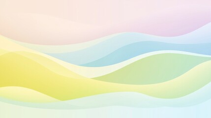 Poster - Soft pastel hues blend seamlessly in a mesmerizing display of flowing abstract waves, creating a serene and calming background suitable for various design projects
