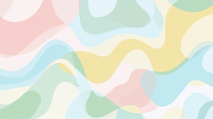 Poster - Pastel color abstract wave design background flowing smoothly creating a calming and relaxing ambiance, perfect for various design projects