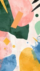 Poster - Modern abstract background showcasing organic shapes, dynamic brushstrokes, and a vibrant color palette, creating an artistic and contemporary design